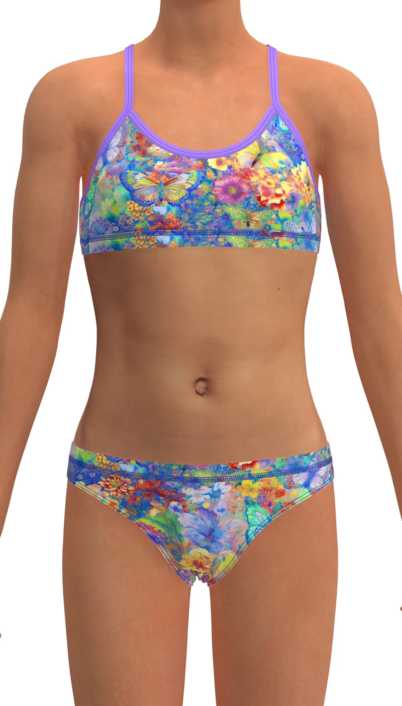 Funkita Girls Racerback Bikini Austin Flowers