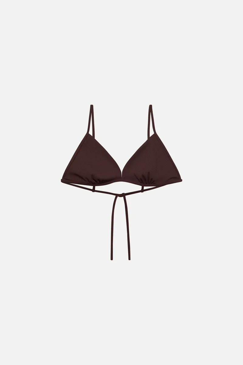 Triangle Top Swim Apparel — chocolate-ribbed