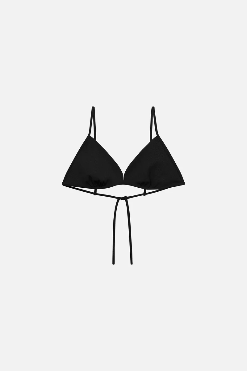Triangle Top Swim Apparel — black-ribbed