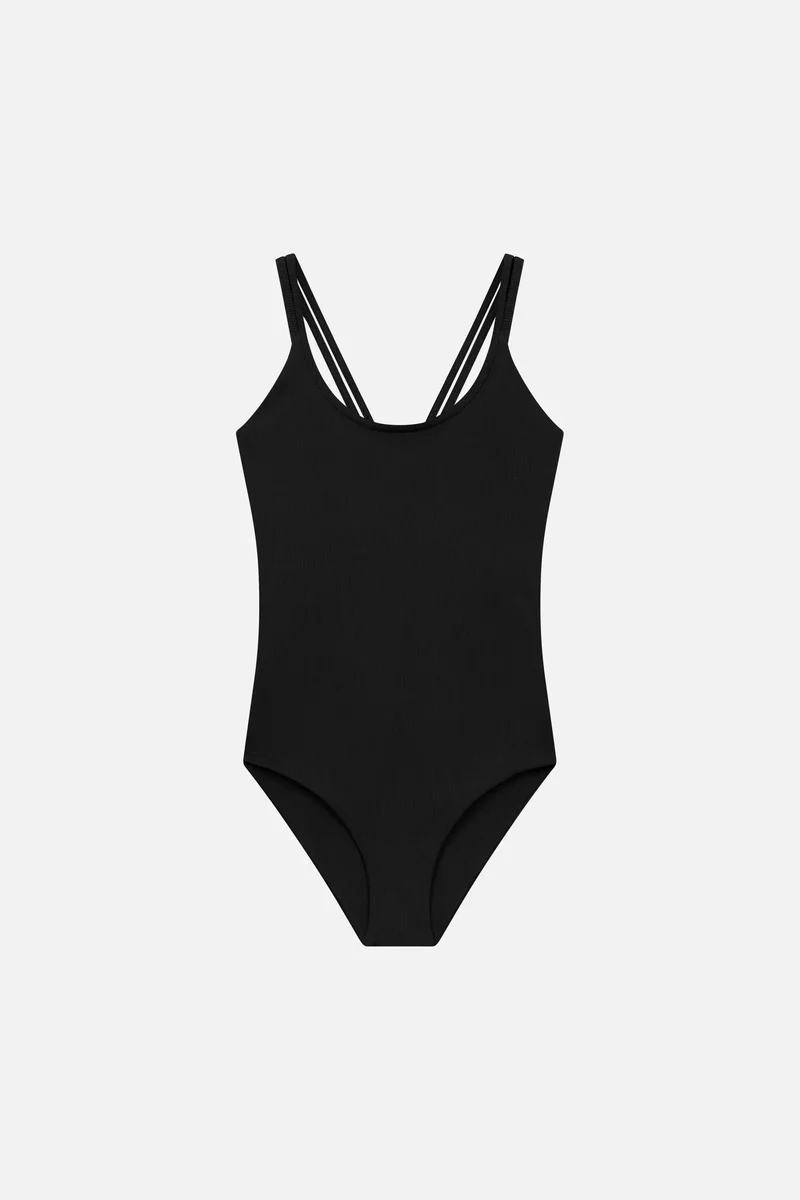 Cleansuit Swim Apparel — black-ribbed
