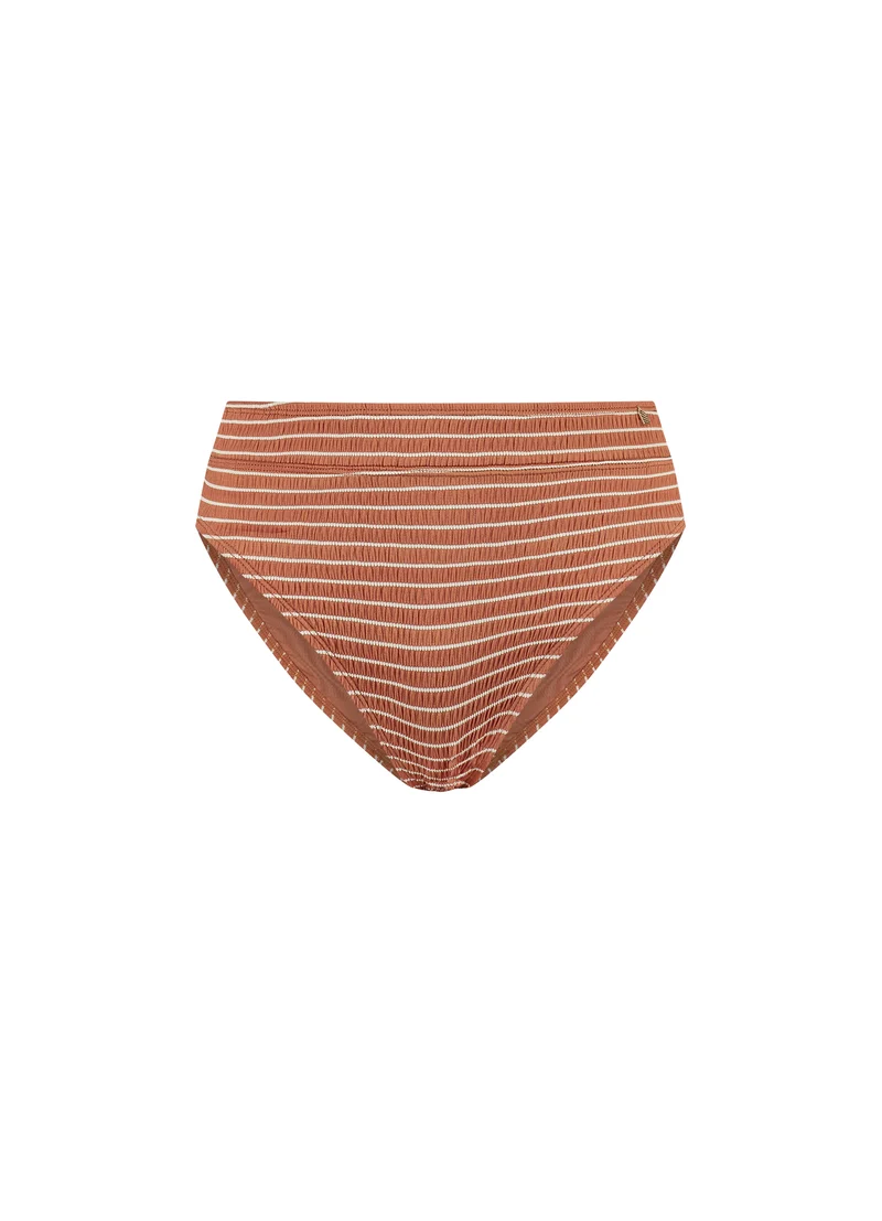 Caramel Stripe high waist bikinibroekje