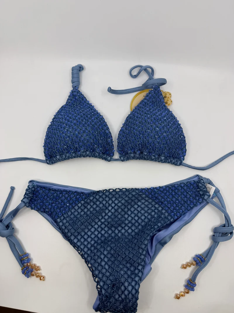Blauwe Bikini Set | Artisanaal Handwerk Saman Swimwear