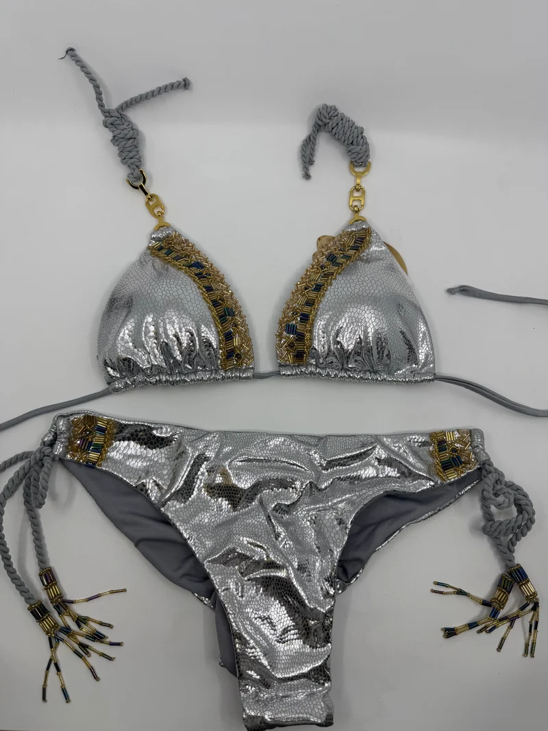 Zilveren Bikini Set | Artisanaal Handwerk Saman Swimwear