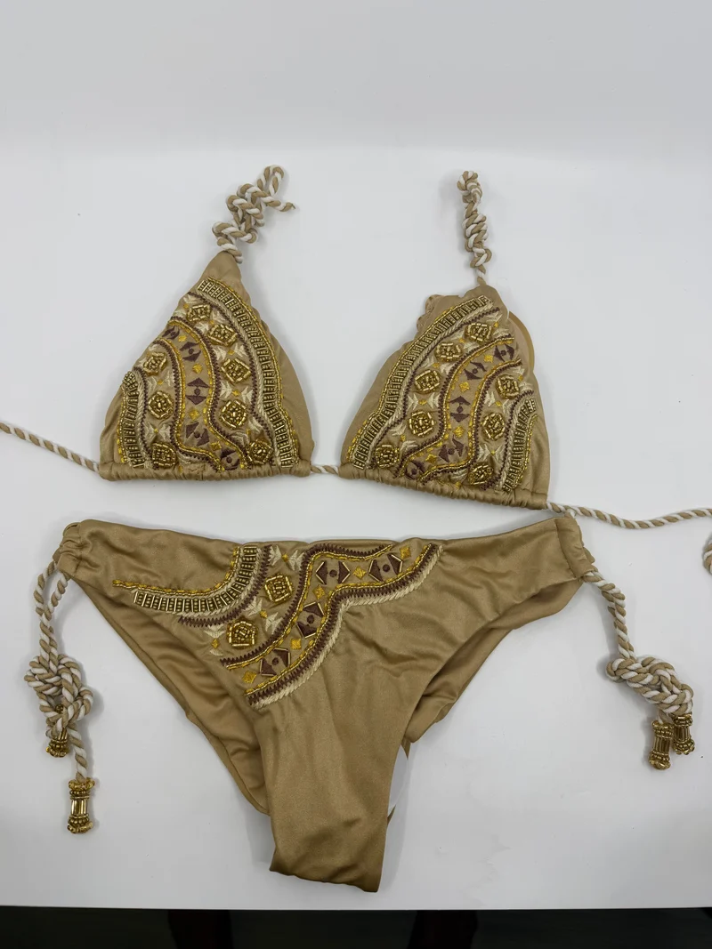 Gouden Bikini Set | Artisanaal Handwerk Saman Swimwear
