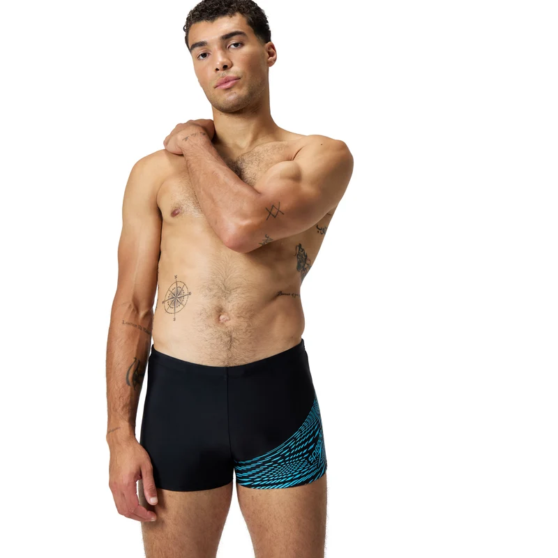 Speedo Herren Medley Logo Aquashort Black - Picton Blue