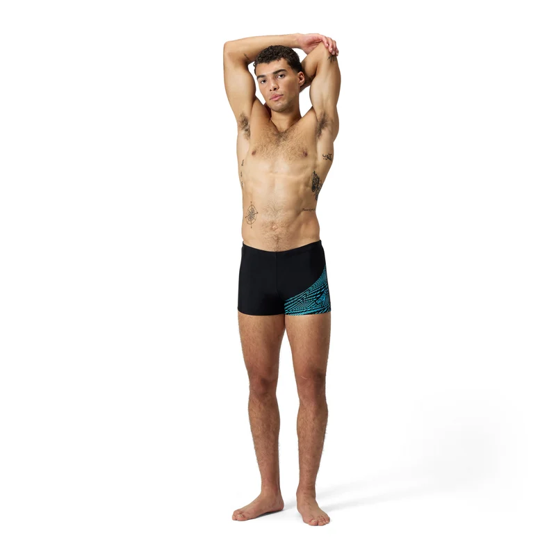 Speedo Herren Medley Logo Aquashort Black - Picton Blue