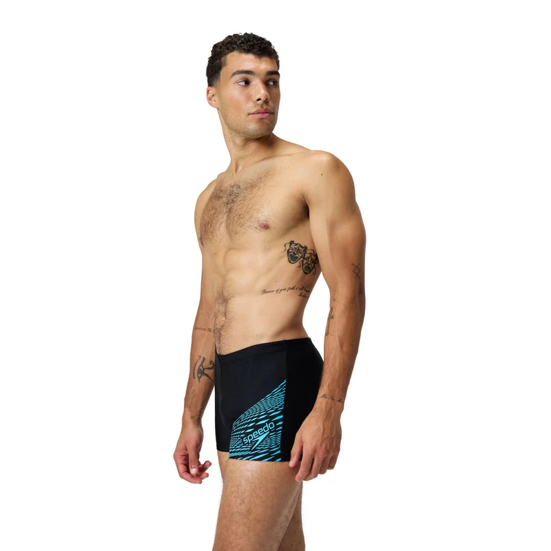 Speedo Herren Medley Logo Aquashort Black - Picton Blue