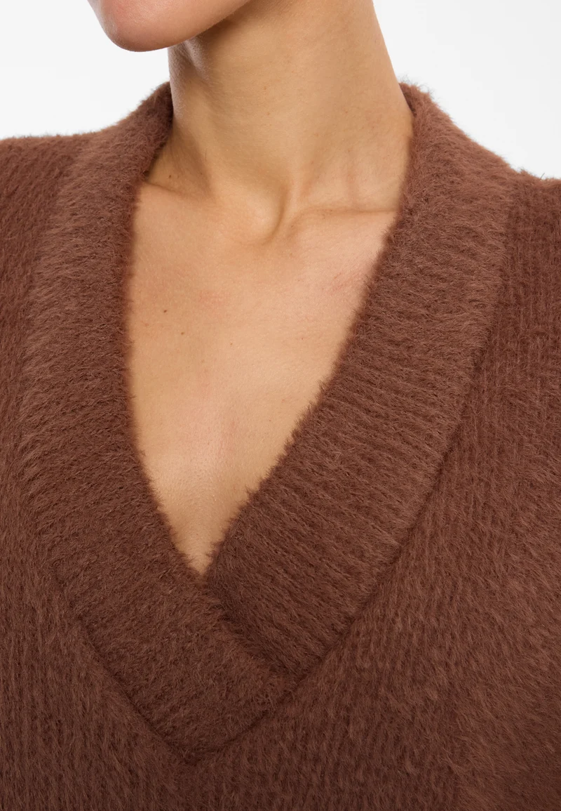 Plüsch-V-Pullover Enayas