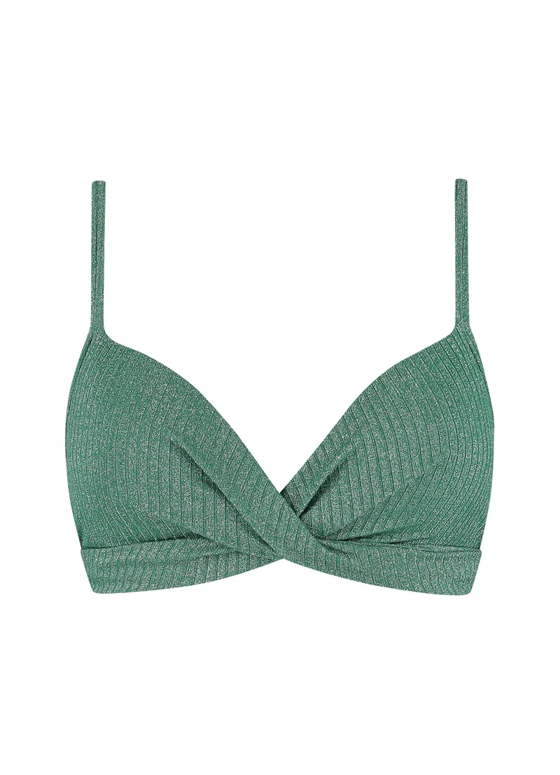 Green Glitter twist bikinitop