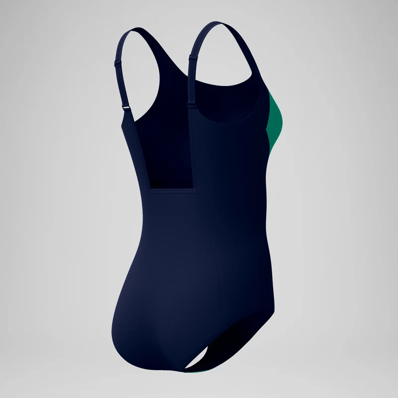 Women's Colourblock Contour Swimsuit Teal/Navy