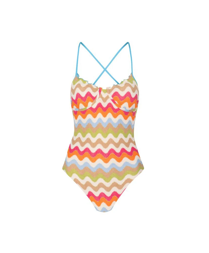 Multicolor Zigzag Badpak met Beugel PQ Swim | Chevron Print