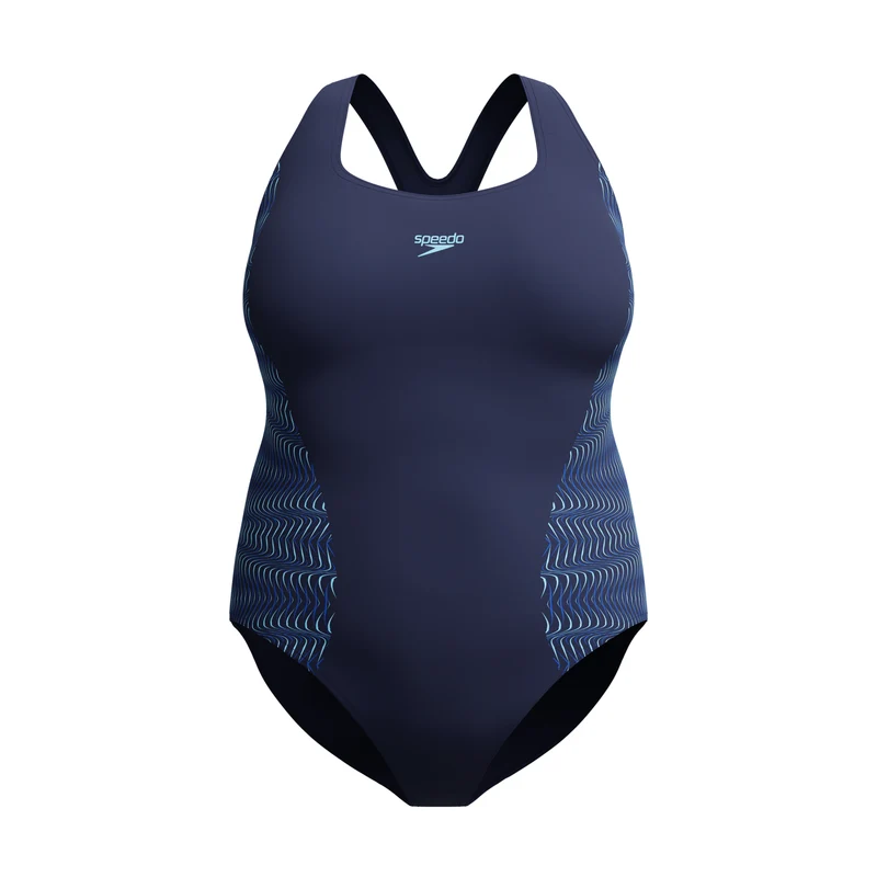 Speedo Damen Schwimmanzug Plus Placement Medalist Navy - Light Blue