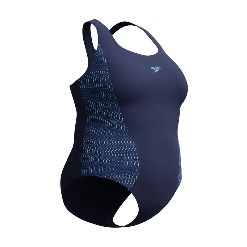 Speedo Damen Schwimmanzug Plus Placement Medalist Navy - Light Blue