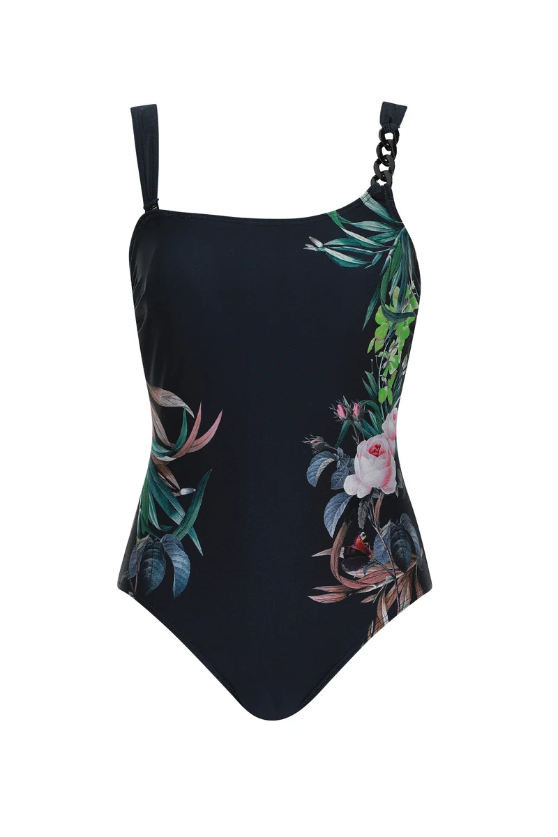 Lime Garden One-Shoulder Swimsuit