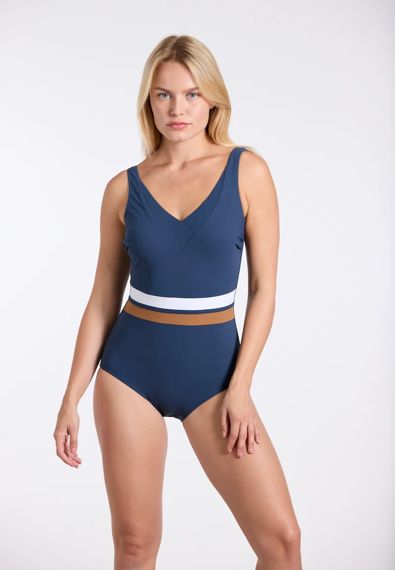 Stripe Colorblock Swimsuit