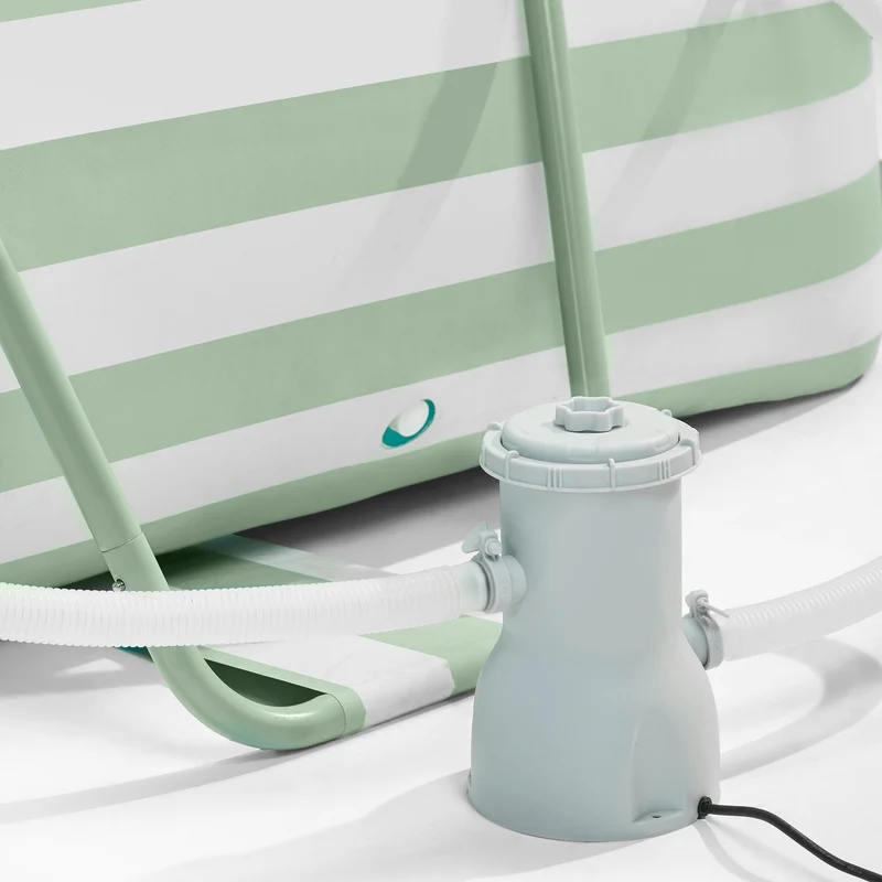 Frame Pool - Green/White - Essence - With Filterpump & Stairs - 400 x 200 x 100 cm