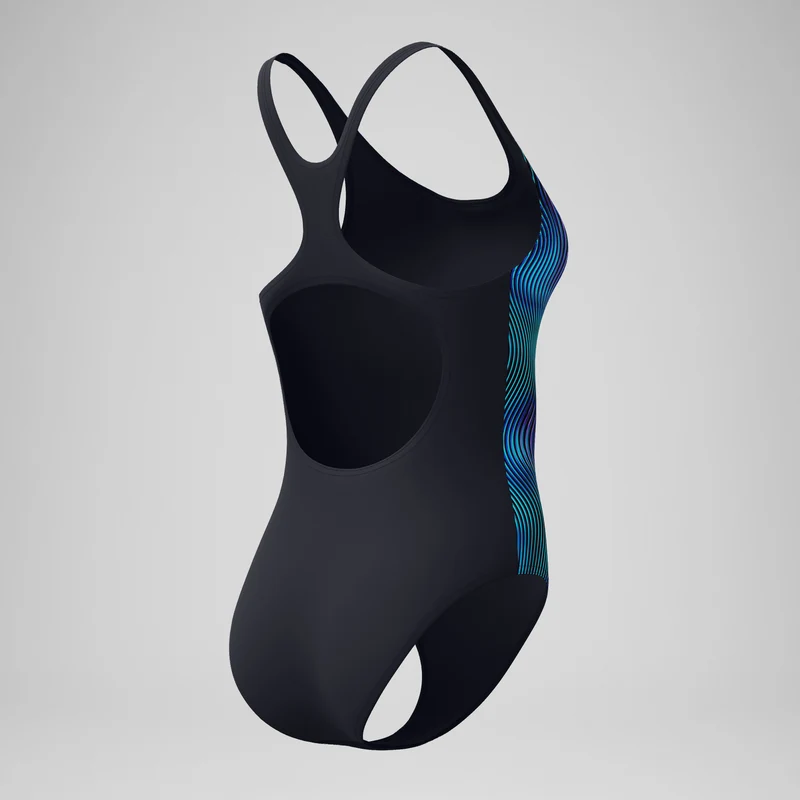 Women's Medalist Printed Medalist Swimsuit Black/Blue