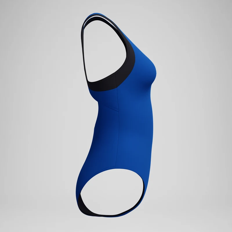 Women's Colourblock Racerback Swimsuit Blue/Black