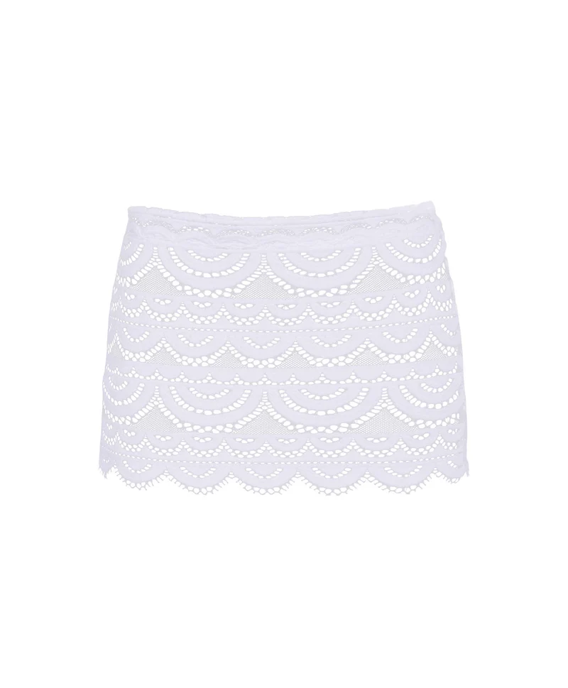 Maycee Kanten Strandrokje Wit PQ Swim | Handgesneden Lace Mini