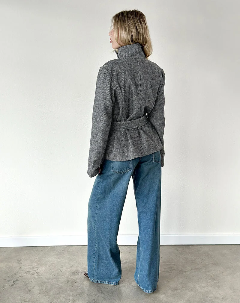 Resari Zweireiher aus schwarz-weißem Tweed