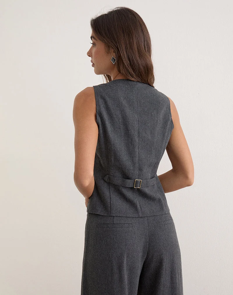 Handaru-Weste in Heritage-Twill, grau