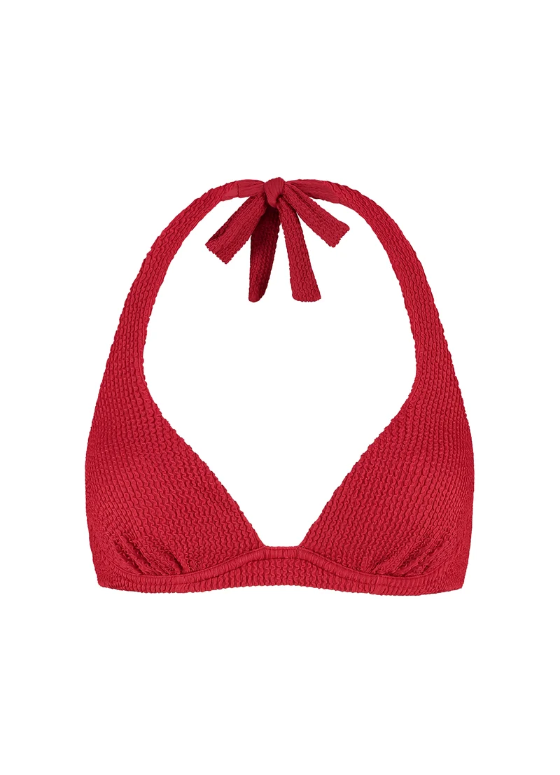 Lipstick Red halter bikinitop