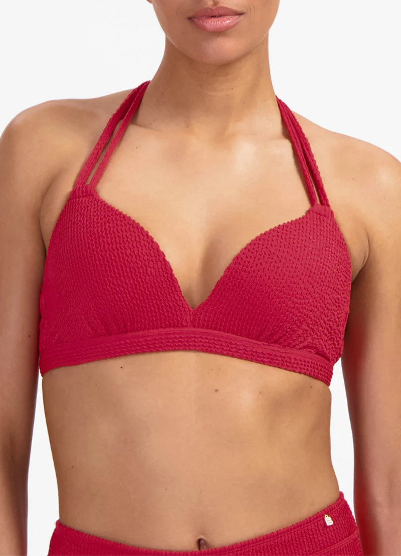 Lipstick Red halter bikinitop met beugel
