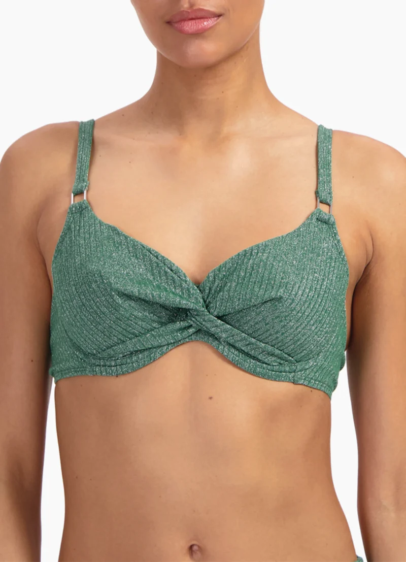 Green Glitter full cup bikinitop