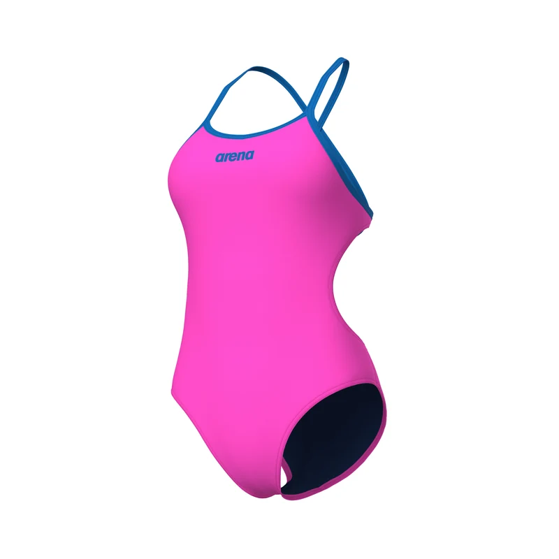 Arena Damen Schwimmanzug Tie Back Solid Shocking pink- Blue river