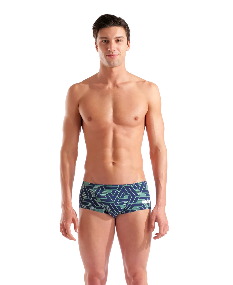 Arena Herren Badehose Low Waist Short Escape Team Blue Green