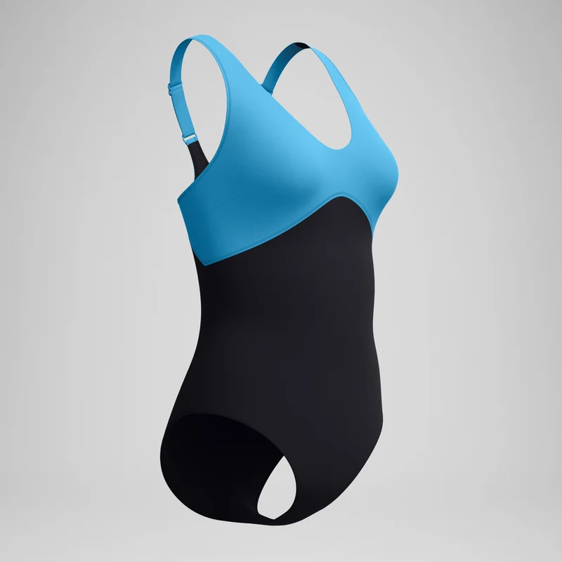 Women's Sculpture Butterfly Back Swimsuit Blue/Black