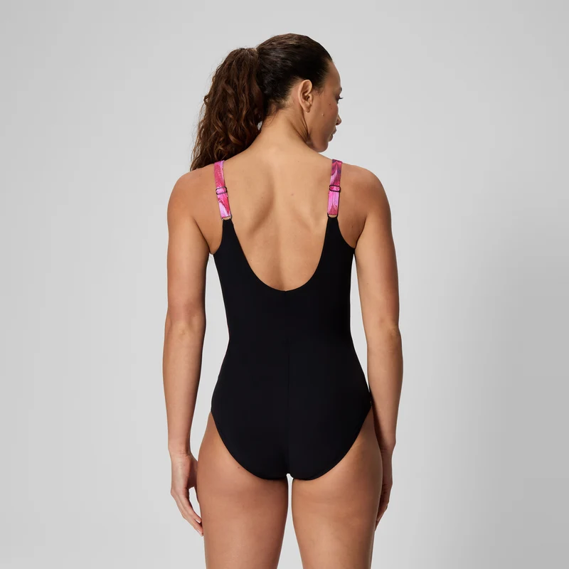 Women's Luna Lustre Printed Swimsuit Black/Pink