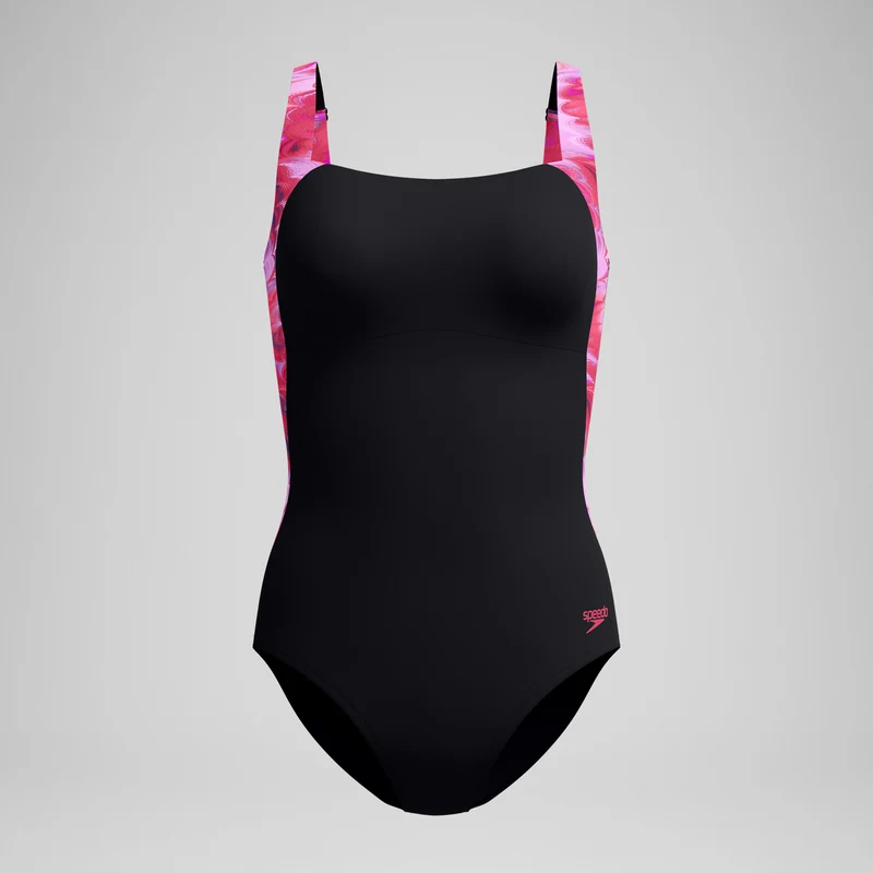 Women's Luna Lustre Printed Swimsuit Black/Pink