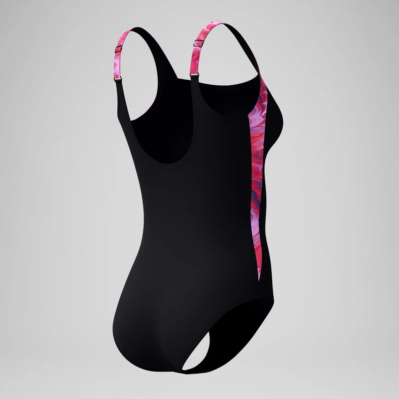 Women's Luna Lustre Printed Swimsuit Black/Pink