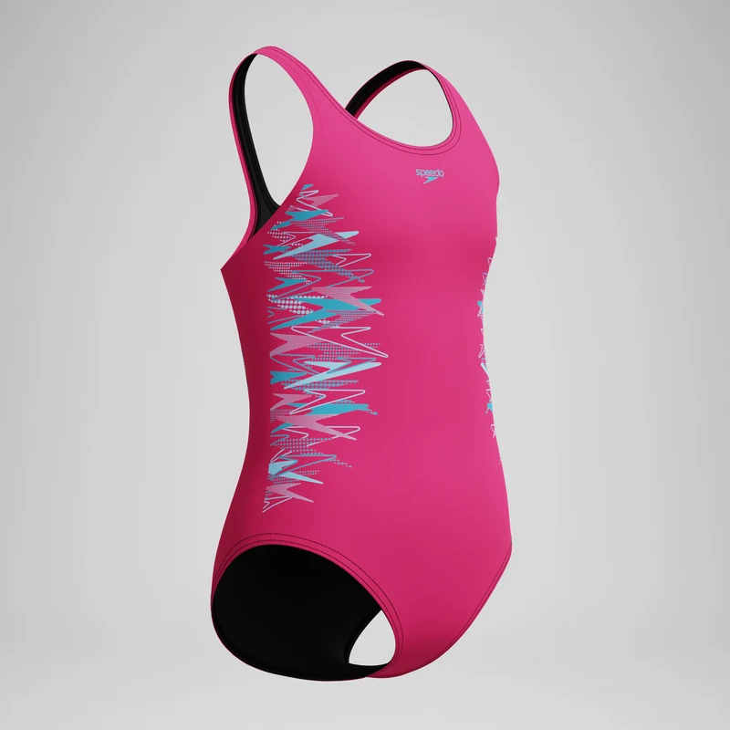 Girls Placement Muscleback Swimsuit Pink/Turquoise
