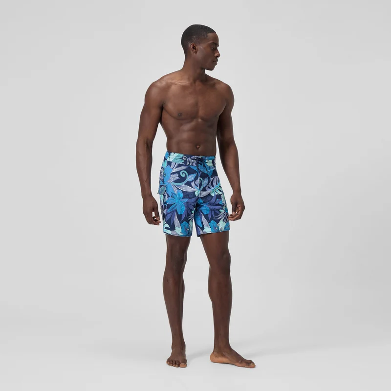Men's Lookout Printed Swim Shorts Blue/White