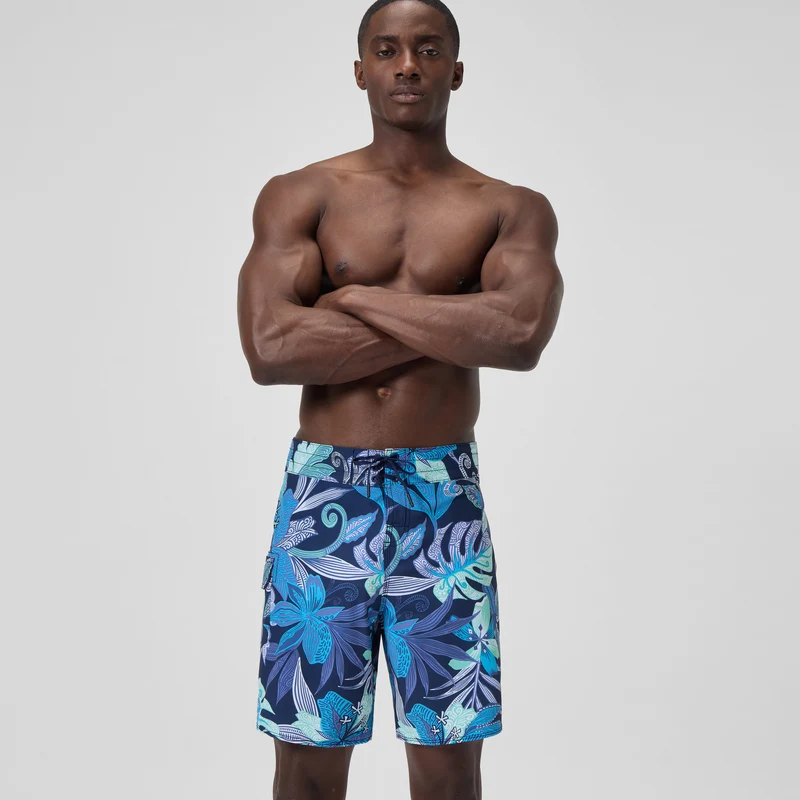 Men's Lookout Printed Swim Shorts Blue/White