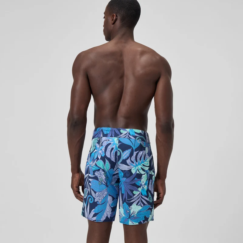 Men's Lookout Printed Swim Shorts Blue/White