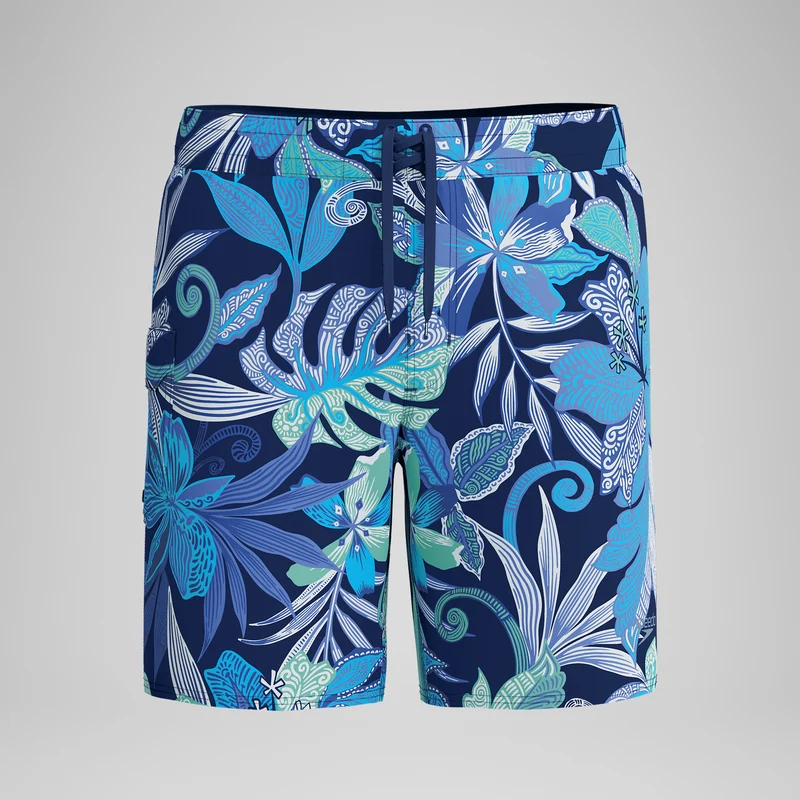 Men's Lookout Printed Swim Shorts Blue/White