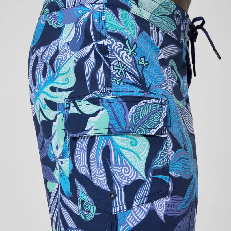 Men's Lookout Printed Swim Shorts Blue/White