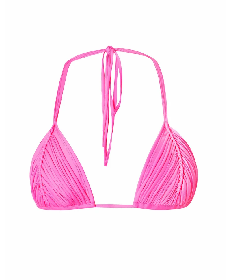 Isla Triangel Bikini Top Roze PQ Swim | Handgeweven Macramé