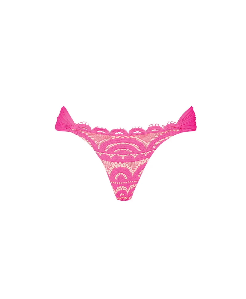 Tulip Lace Fanned Bikini Broekje Roze | Kant Full & Teeny PQ Swim
