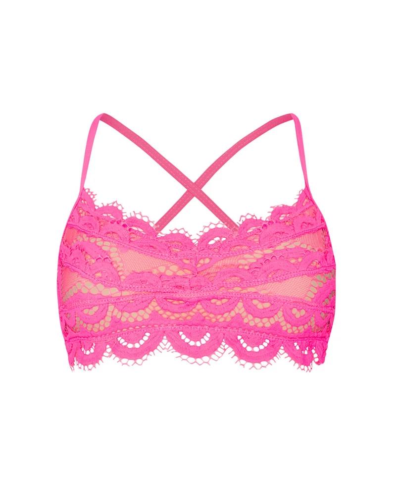 Tulip Lace Bralette Bikini Top Roze | Handgesneden Kant PQ Swim