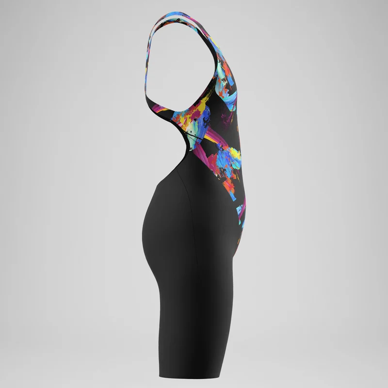 Girls Fastskin Endurance+ Max Printed Openback Kneeskin Black/Red
