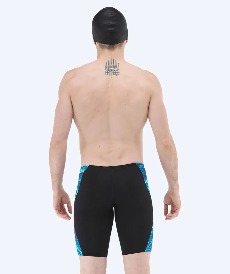 TYR lange Badehose für Herren - Blade Splice Olea - Schwarz/Hellblau