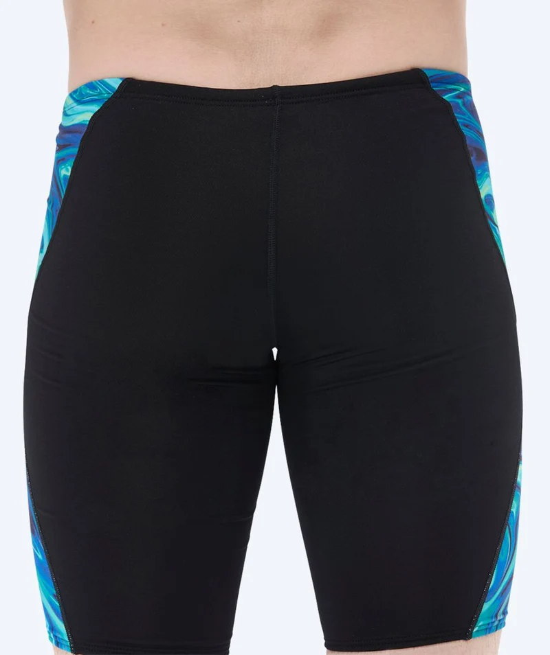 TYR lange Badehose für Herren - Blade Splice Olea - Schwarz/Hellblau