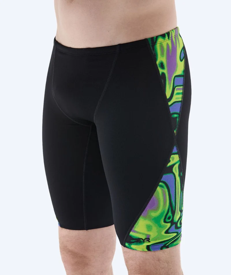 TYR lange Badehose für Herren - Blade Splice Flux - Schwarz/Grün
