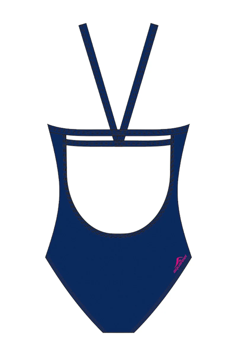 Aquafeel Damen Badeanzug Doublestrap Back Water Waves