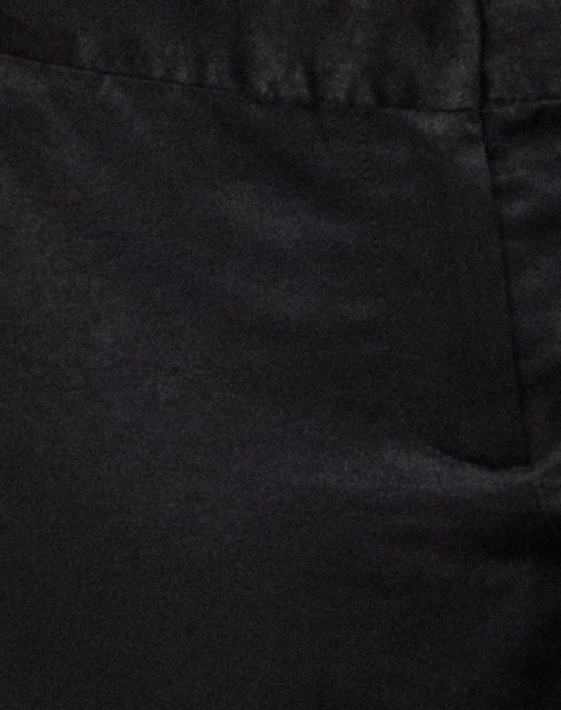 Kasala Slim-Hose aus schwarzem Satin