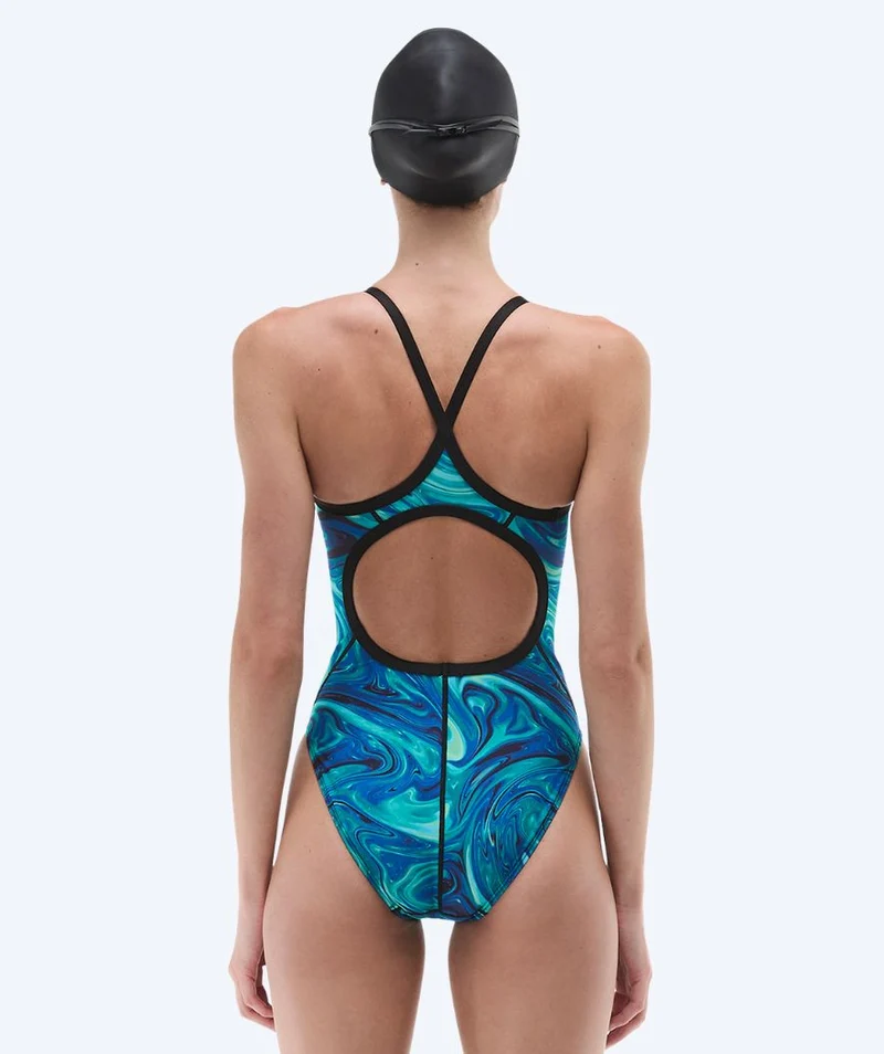 TYR Badeanzug für Damen - Durafast Elite Diamondfit Olea - Hellblau/Schwarz